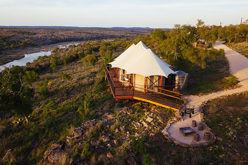 View of a Safari Tent at Walden Retreats