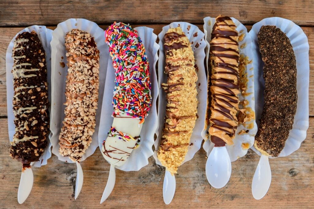 Frozen bananas with toppings. (Photo courtesy of Bananarchy)