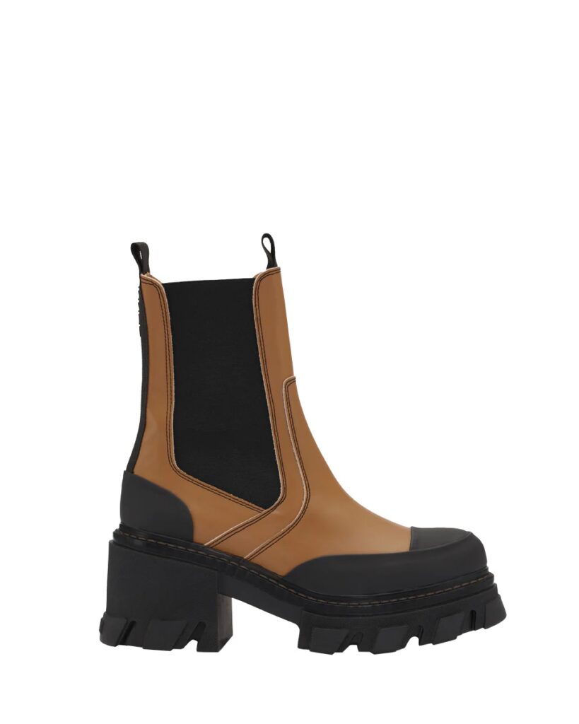 SHOWROOM Ganni Cleated Heeled Mid Chelsea Boot