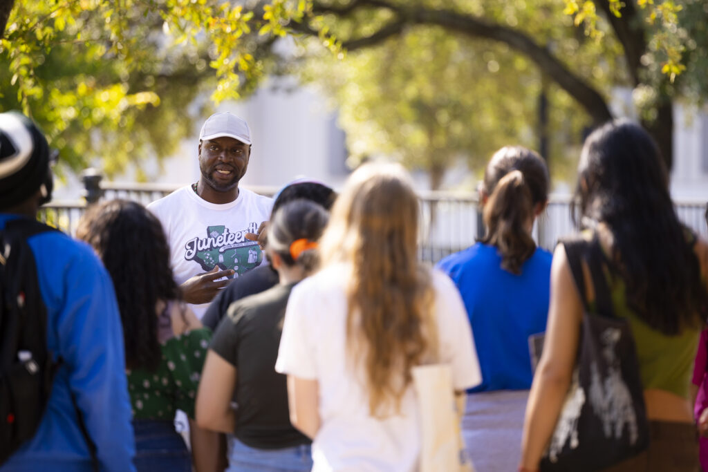 The Black History walking tour takes guests through an exploration of history in Austin's Black community. (Photo courtesy of Chelsea Purgahn)