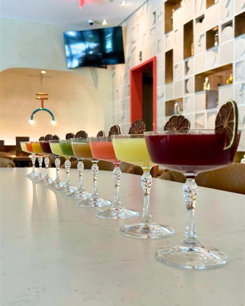 VERDAD's lineup of Margarita al Centro. (Photo courtesy of VERDAD True Modern Mexican)