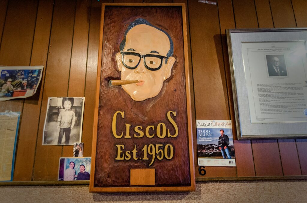 Interior of Cisco’s Restauant, Bakery, and Bar in Downtown Austin