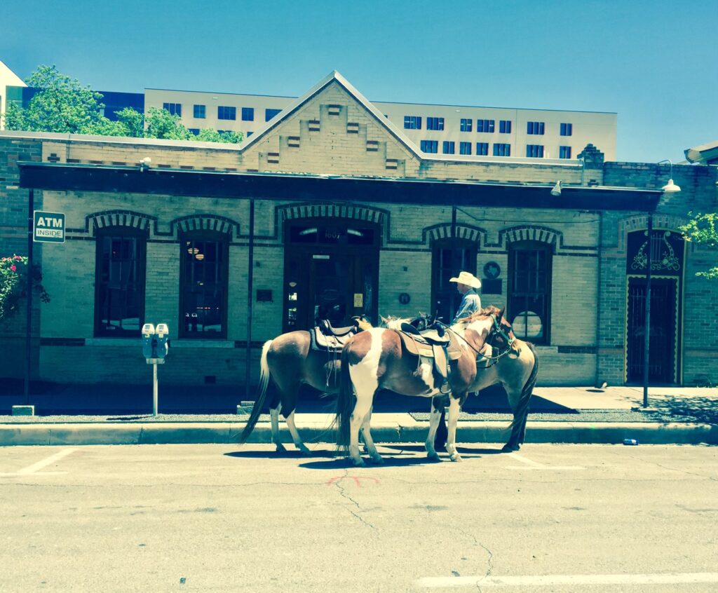 Cowboy Entrance Historic Scholz Garten in Downtown Austin