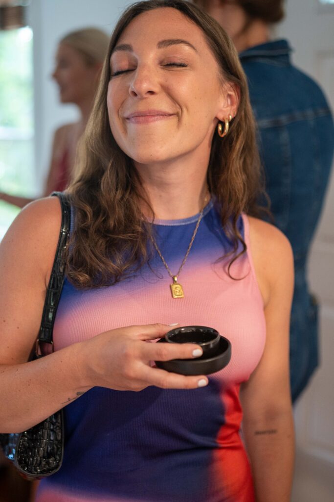 Guest enjoying Sushi By Scratch (photo by Liz Harroun)