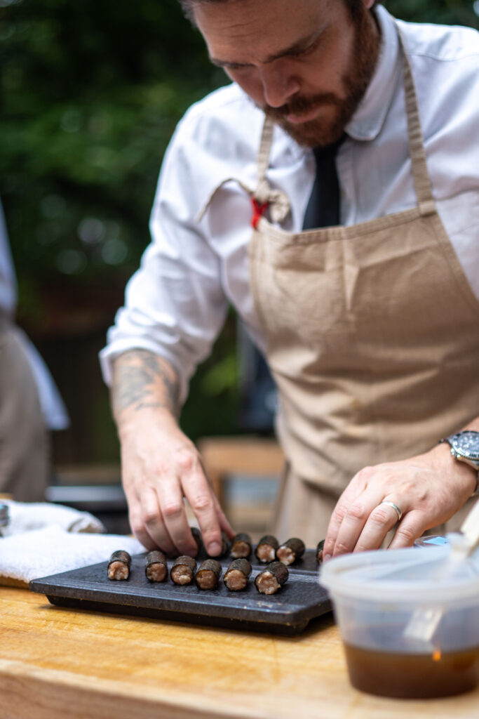 Chef working on preparations at the Sushi By Scratch At-Home Experience (photo by Liz Harroun)