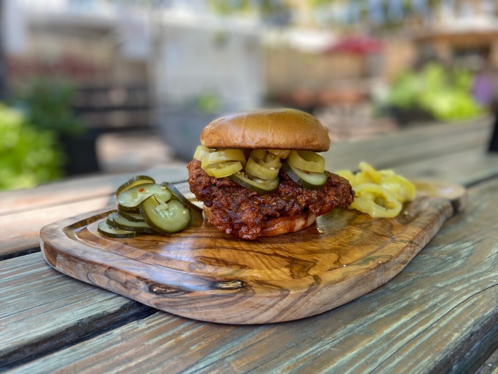 Burger from Historic Scholz Garten in Downtown Austin