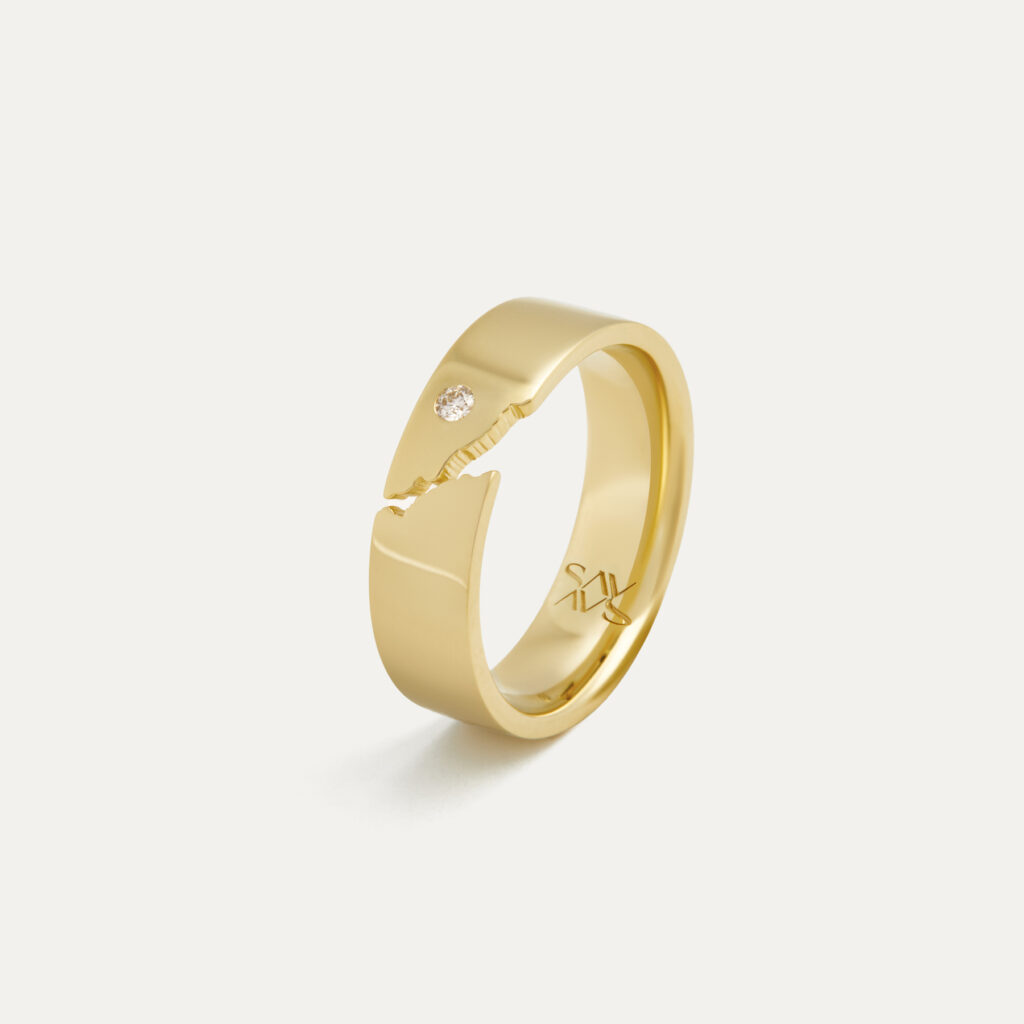 Savannah Friedkin Fine Jewelry Broken Wide Band Ring From the Broken Collection