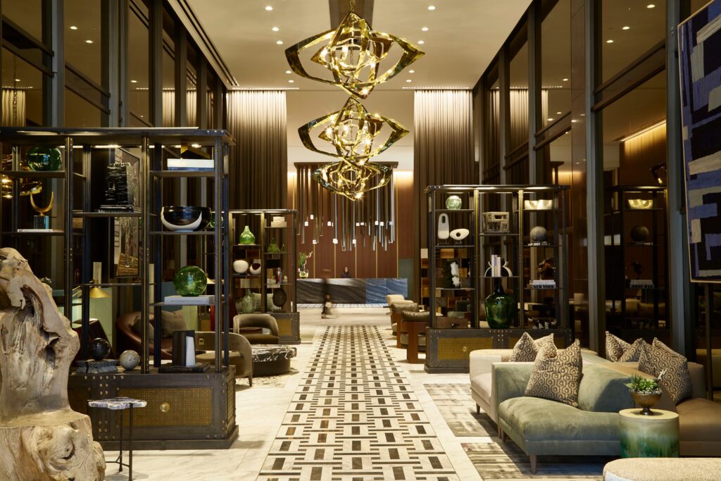 The Lobby of The Thompson Hotel in Dallas, Texas