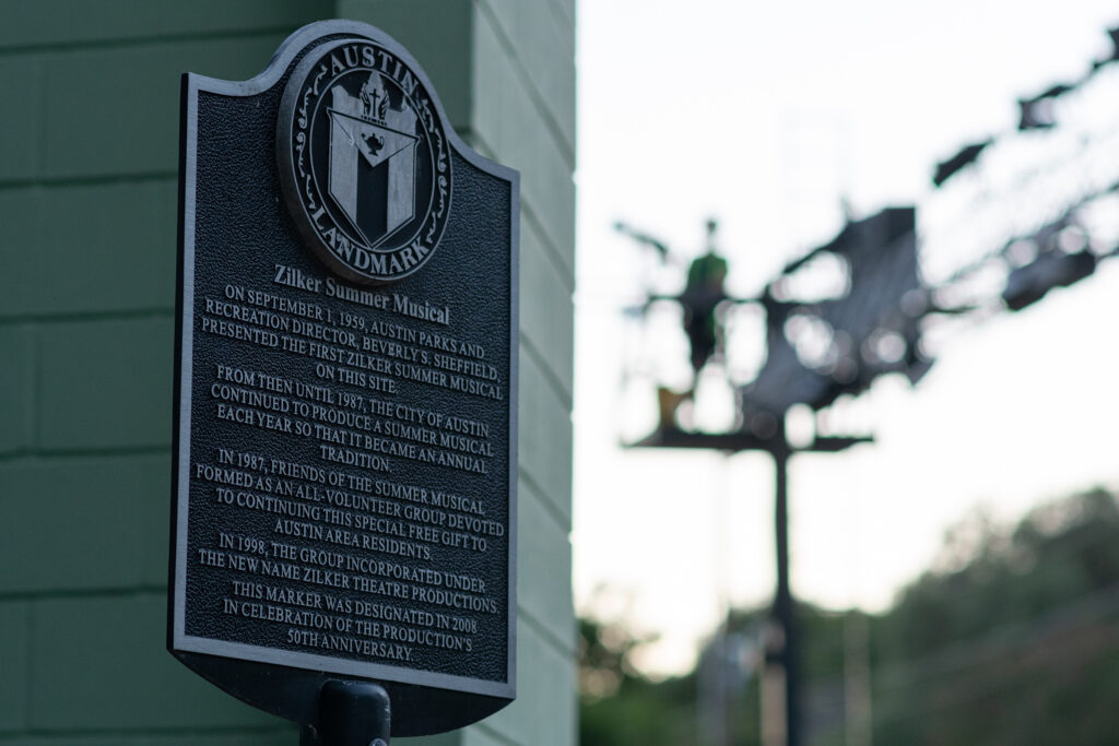 Historical Marker to commemorate the Zilker Summer Musical (photo by Taylor Smith)