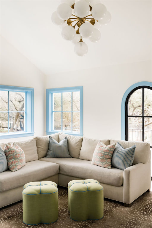 Colorful Sitting Room/Family Room in Tarrytown Home in Austin, Texas