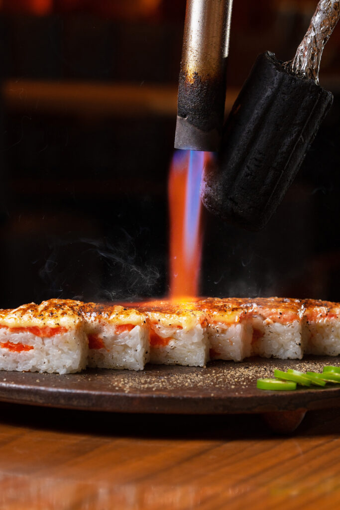 Aburi Oshi's flame-seared sushi. (Photo courtesy of Aburi Oshi Sushi)
