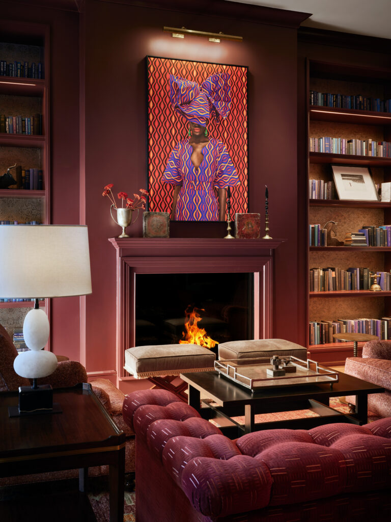 Art in Mulberry Room of Bowie House Fort Worth