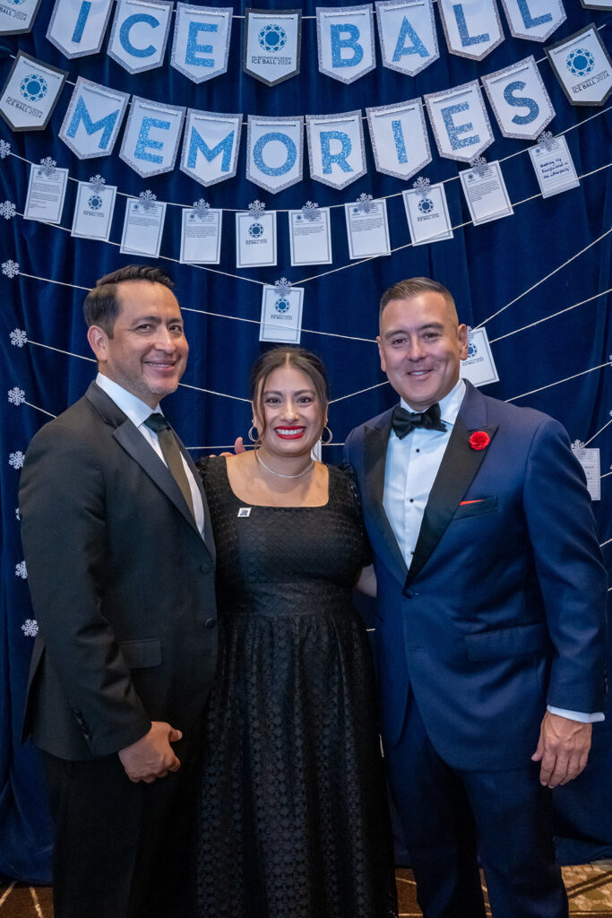 Philip Estrada, Regina Estrada, and Lonnie Limon in Austin Texas at Big Brothers Big Sisters Ice Ball Gala