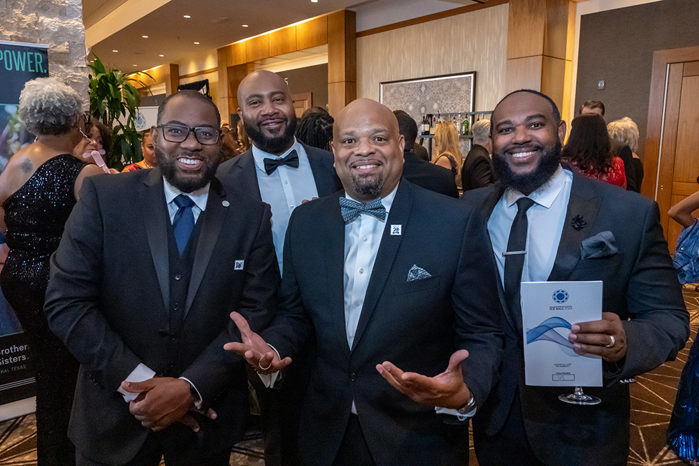 Mayor Dr. Christopher J. Harvey, Gentre Fowler, Kedrick Jeffries, and Dr. Michael Perkins at BBBS Ice Ball 2024