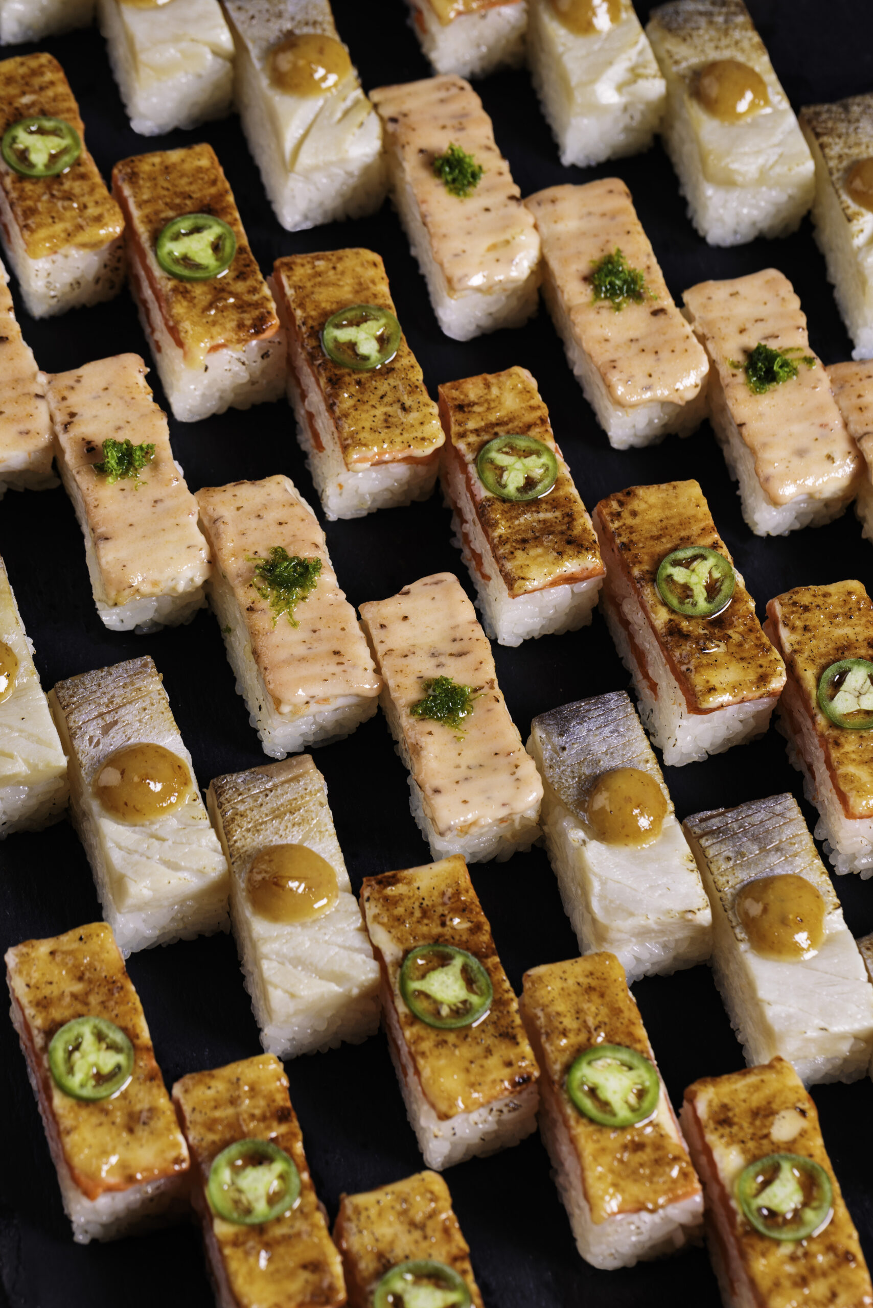 Sushi offerings at Aburi Oshi Sushi. (Photo courtesy of Aburi Oshi Sushi)