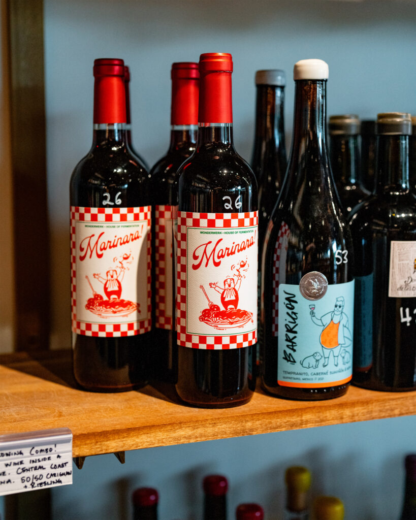 Wine Bottle Selection at Violet Crown