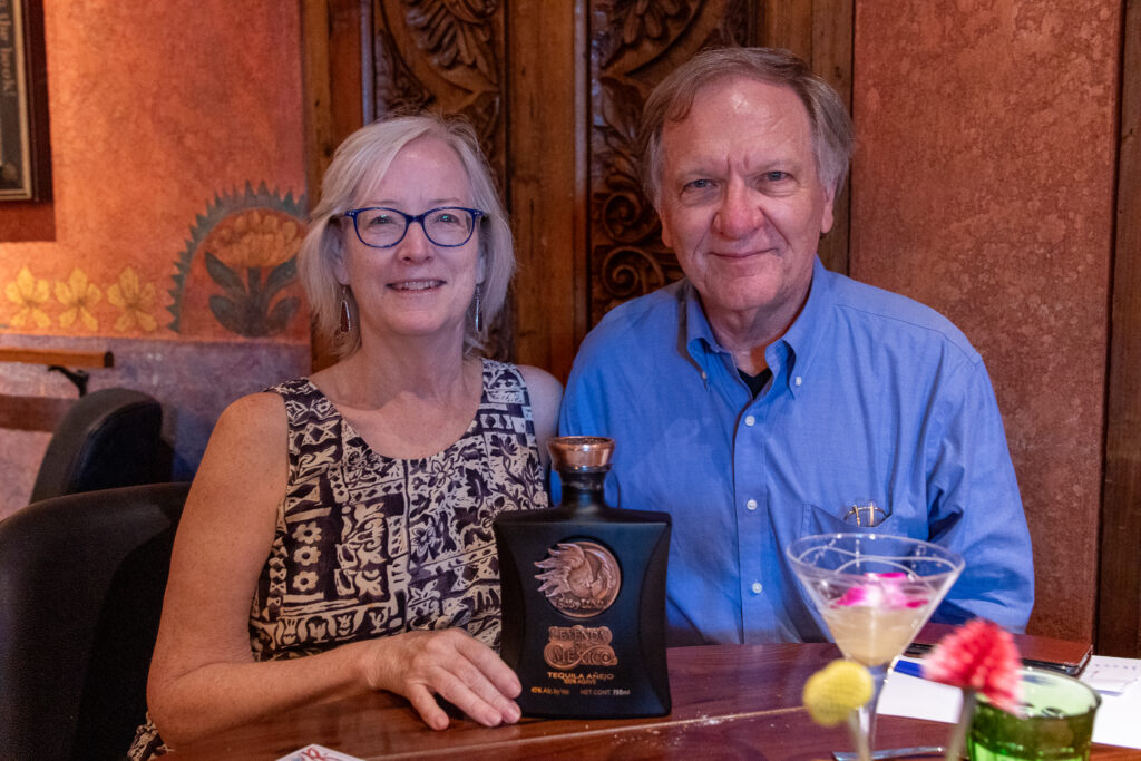 Margaret and Michael Anderson Tequila Giveaway winner at Fonda San Miguel
