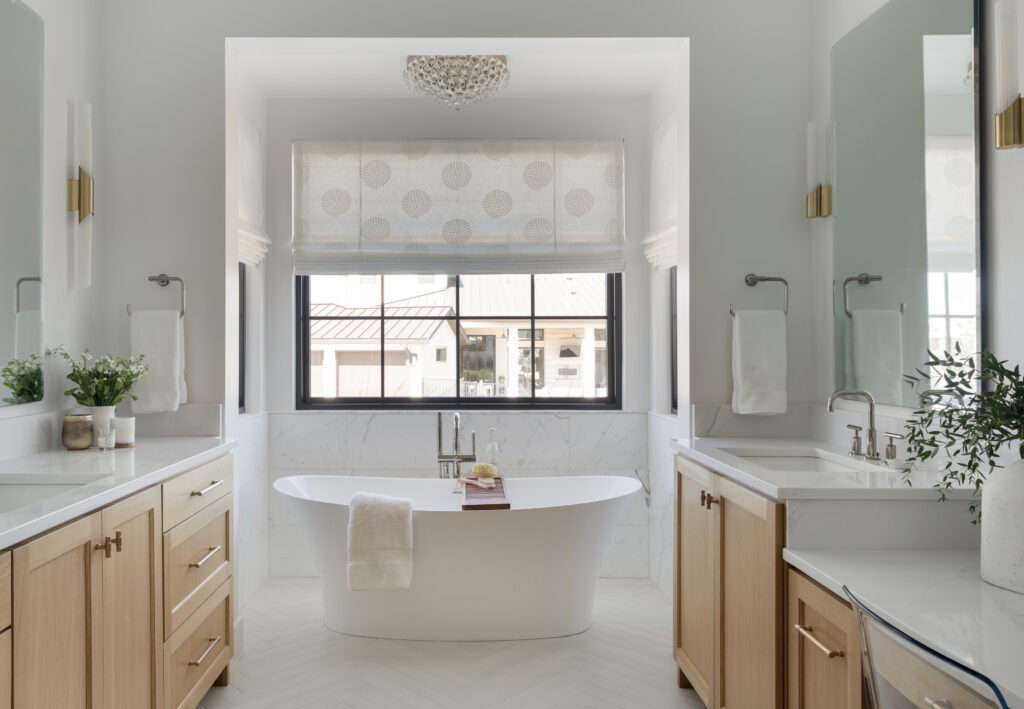 Primary bathroom in Lakeway home.