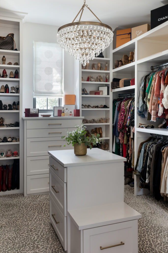 Primary bedroom closet in Lakeway home.