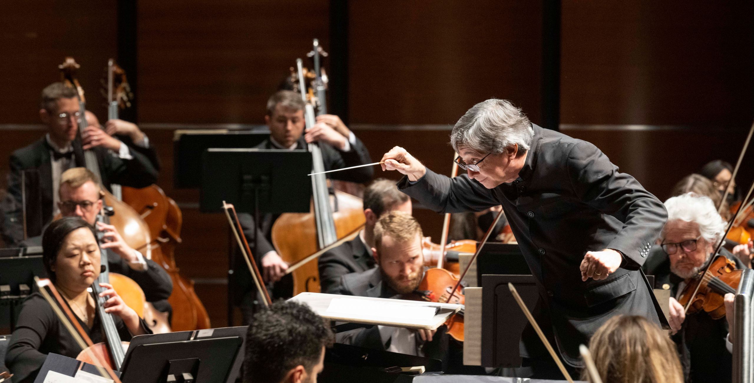 conductor and Austin Symphony Orchestra in performance