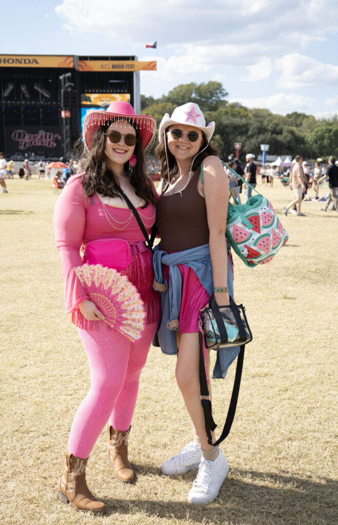 ACL Fest attendees embracing pink at ACL Music Fest 2024. (photo by Cassie Butterfield)