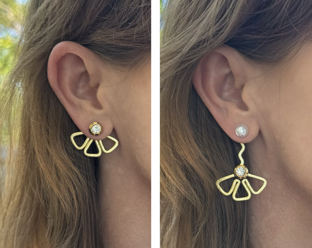 Citrus ear jackets with extenders. (Photo courtesy of Liz Fox Roseberry)
