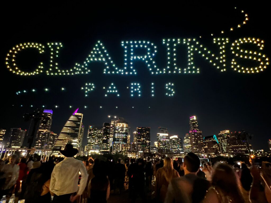 Clarins drone show. (Photo by Kaitlin Saragusa/BFA)