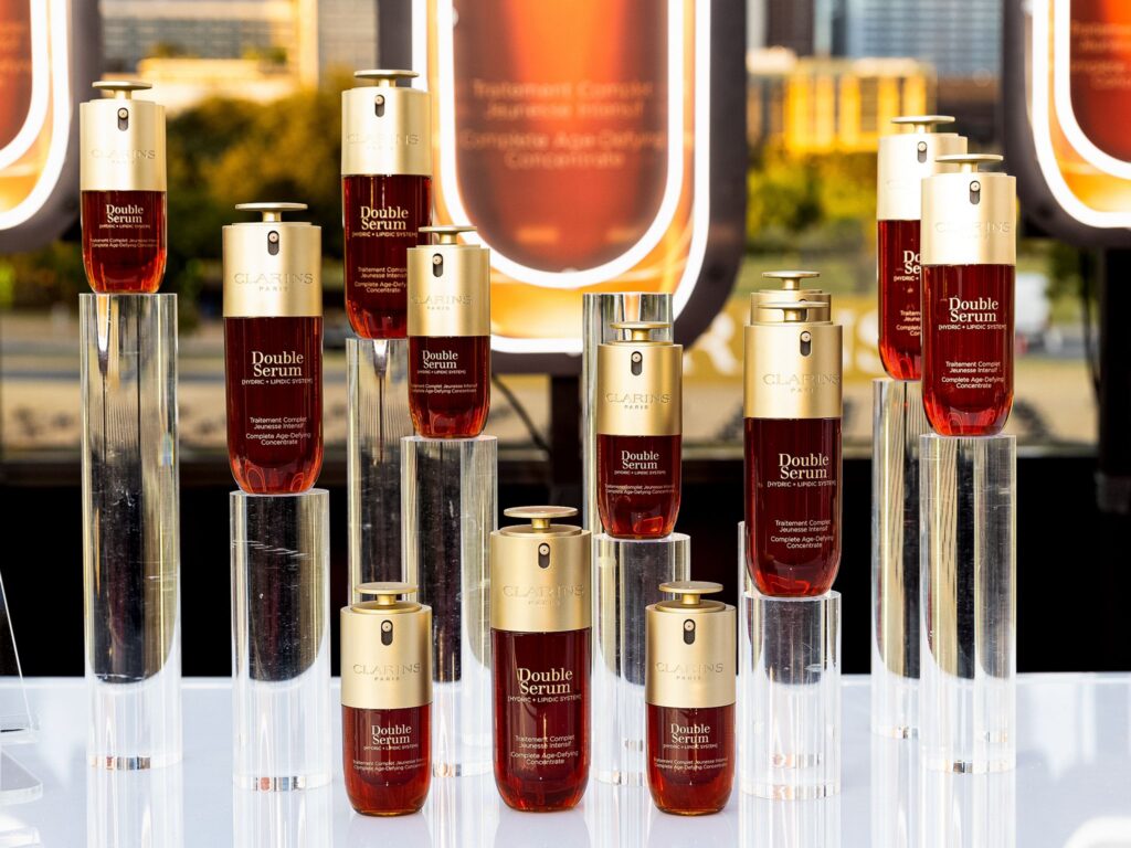 Clarins beauty bar. (Photo by Kaitlin Saragusa/BFA)