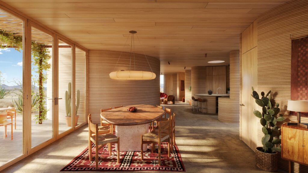 El Cosmico 3D Printed Sunday Homes Dining Room