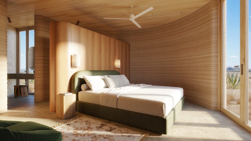 El Cosmico 3D Printed Sunday Homes Bedroom
