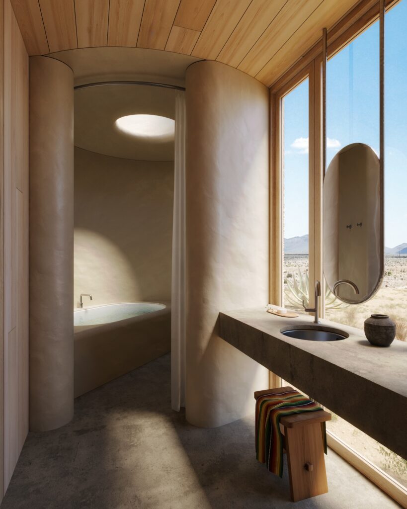 El Cosmico 3D Printed Sunday Homes Bathroom
