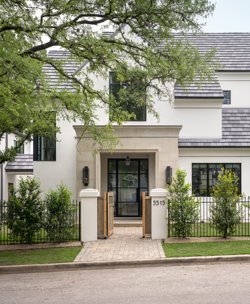 Front exterior of this custom designed Tarrytown home.