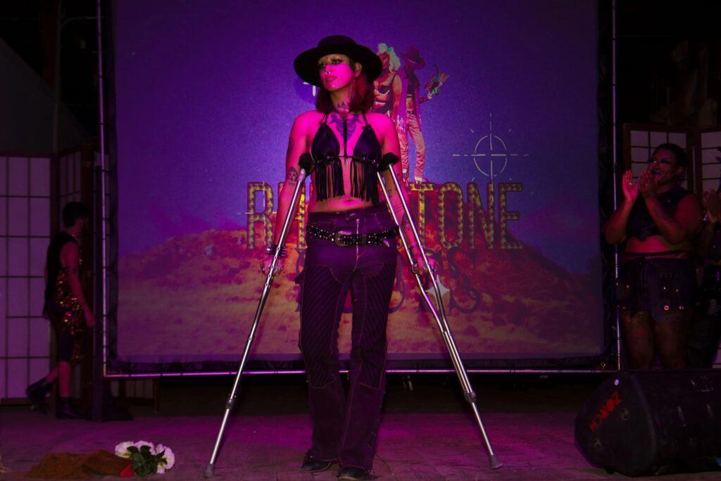 Look from Rhinestone Roots fashion show, Kiara Harris