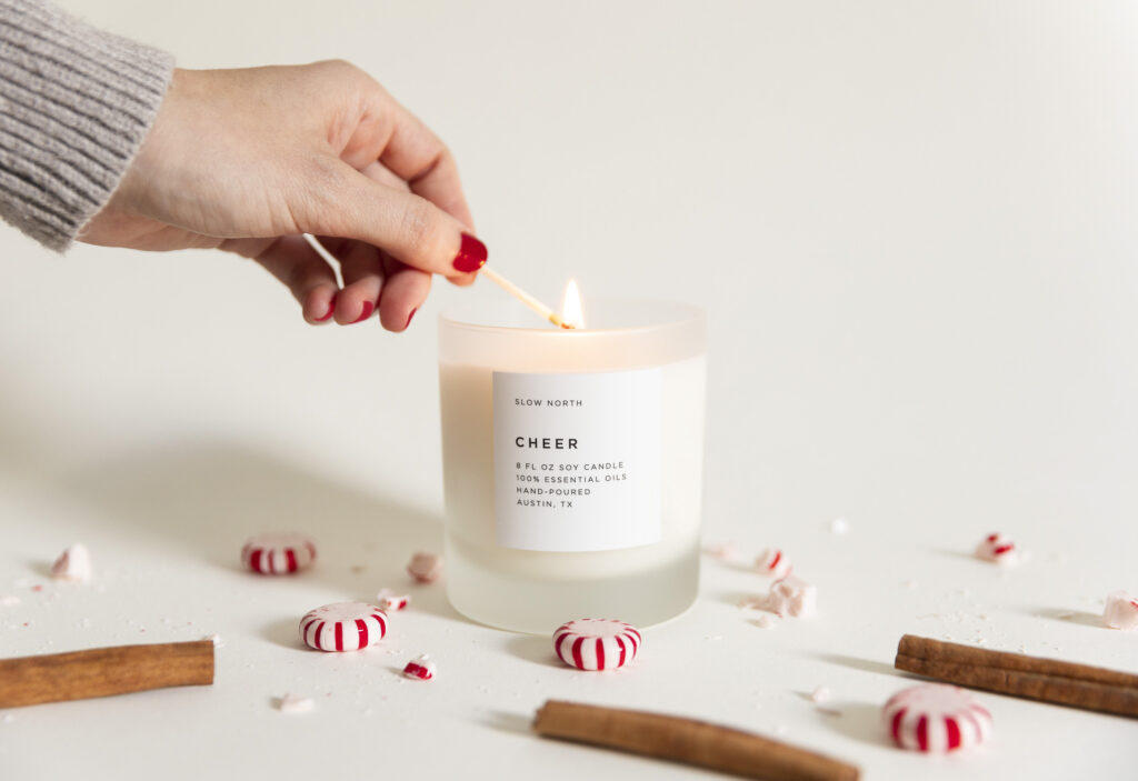 Slow North's holiday candle.