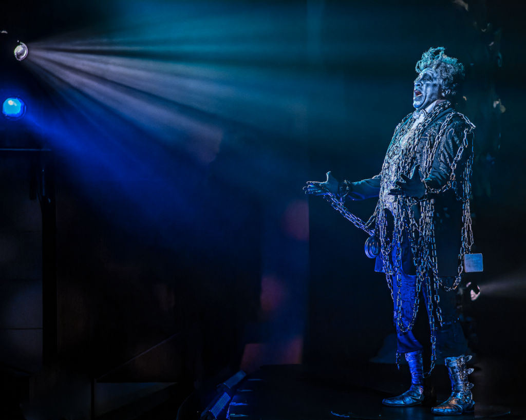 Roderick Sanford as Marley in ZACH Theatre's A Christmas Carol