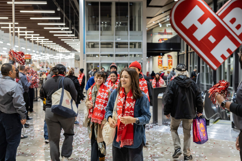 Shoppers at the grand opening of the newly rebuilt South Congress H-E-B in Austin, Texas, on Wednesday, Dec. 4, 2024.
