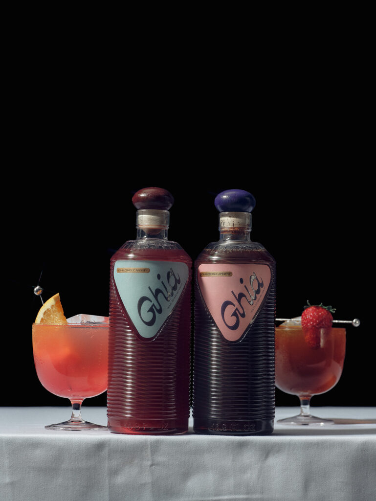 Ghia’s non-alcoholic apéritif, crafted with a blend of botanical extracts. (Photo courtesy of Ghia) 