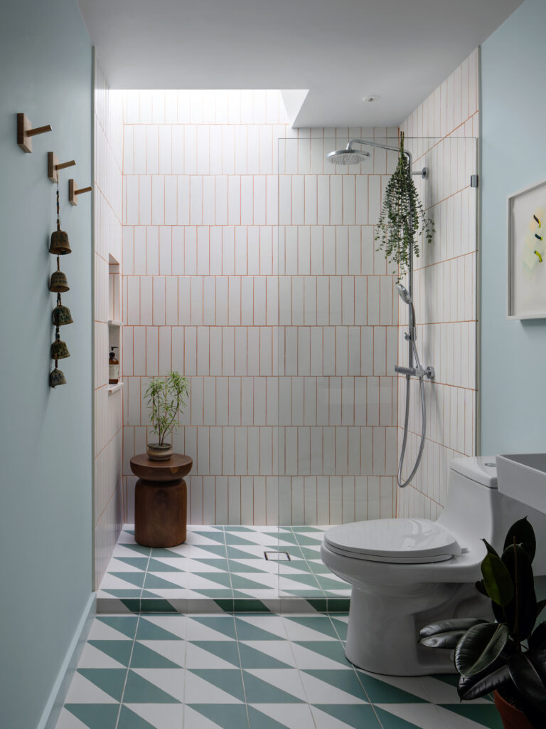 Colorful Home Renovation in East Austin Bathroom