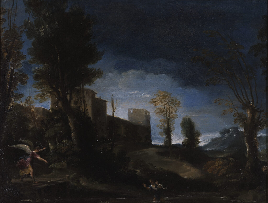 Guercino, Landscape with Tobias and the Angel