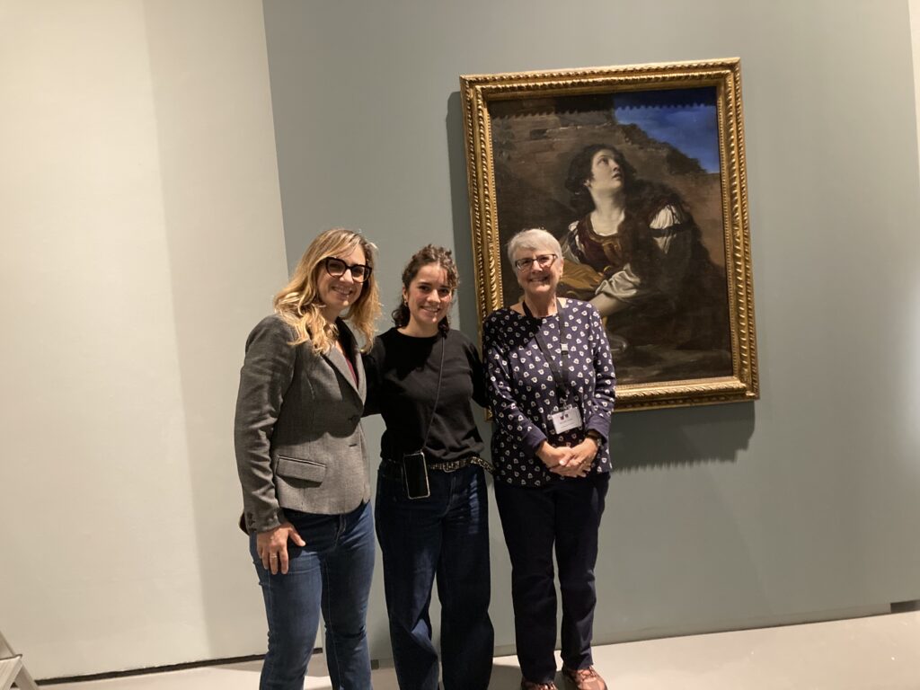 Scuderie del Quirinale collections staff and Blanton courier with Guercino_s Saint Mary Magdalene