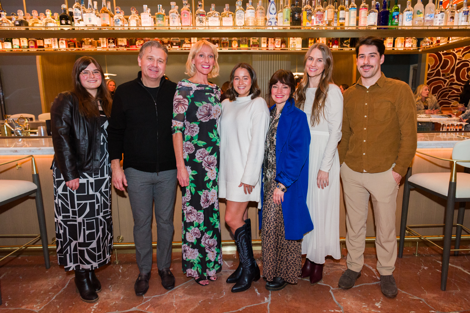 TRIBEZA Staff celebrating the magazin launch at W Austin: Cassie Butterfield, Chad Miller, Heidi Okla, Morgan Semninaro, Ashley Sauls, Krissy LittleStar Hearn, Adian Durr