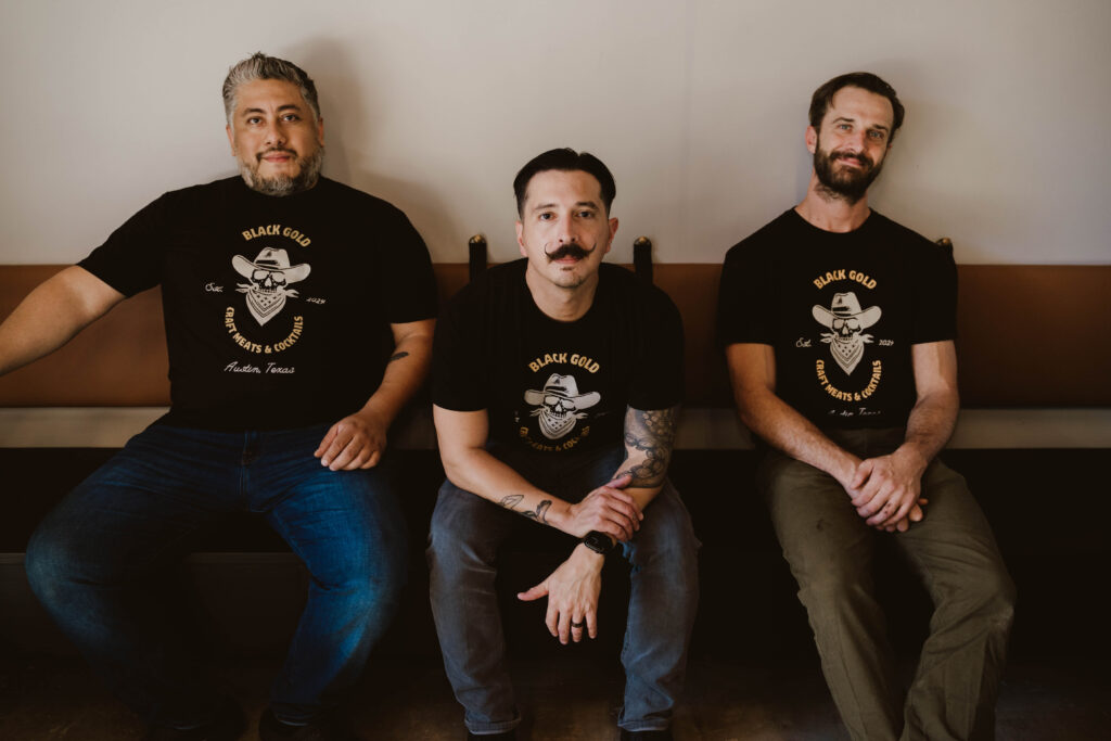 (Left to right) Food and Beverage Director Wally Sanchez, Chef and Pitmaster Mems Davila, and General Manager Clay Garrison.