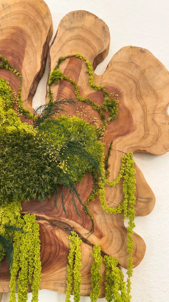 A custom moss art installation by Lilac Frost of The Mossery. (Photo courtesy of The Mossery)