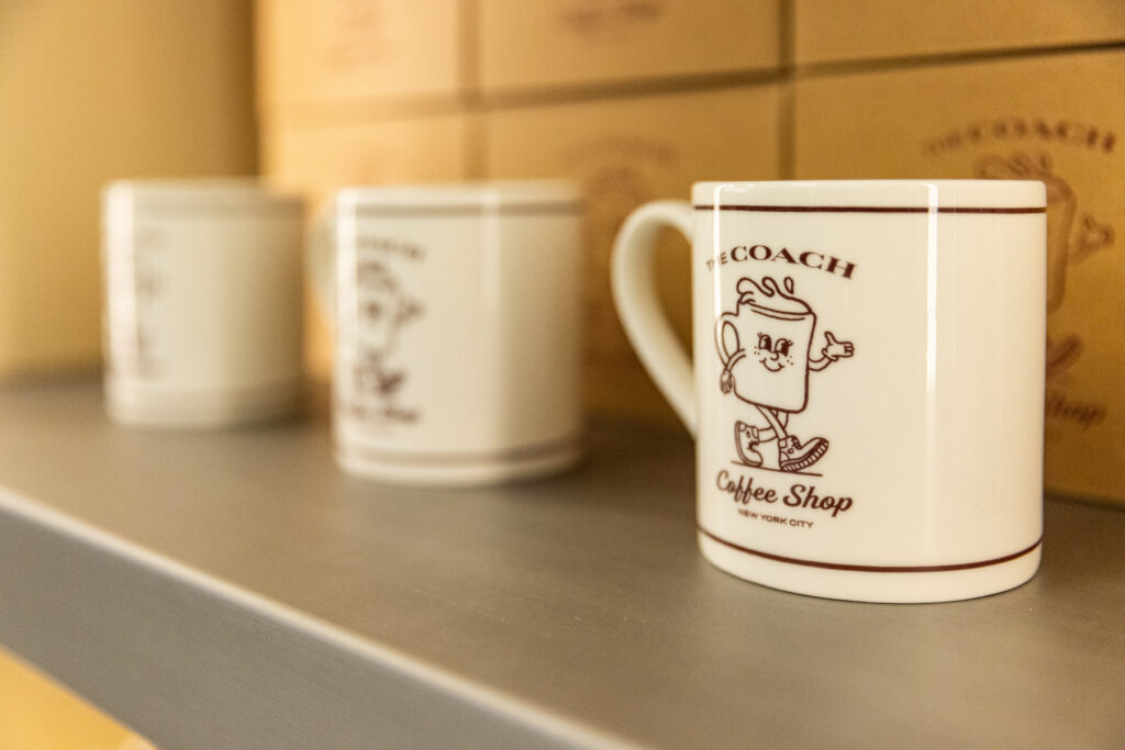 Enjoy coffee and assorted beverages while you shop. (photo courtesy of Coach)