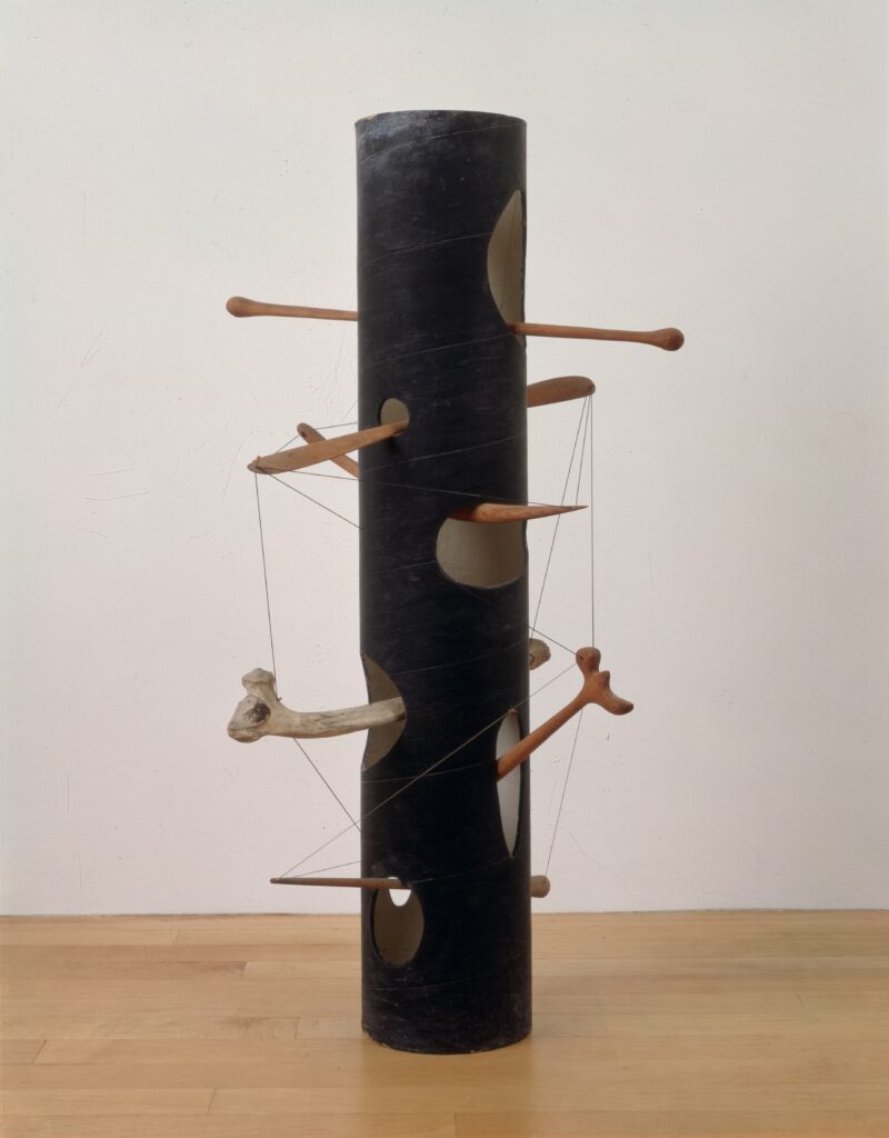 Isamu Noguchi, Monument to Heroes, 1943, wood, paper, bone, string, 37 1/2 x 20 3/4 x 19 in., Collection of the Isamu Noguchi Foundation and Garden Museum, New York. (Photo by Kevin Noble, © INFGM / ARS)
