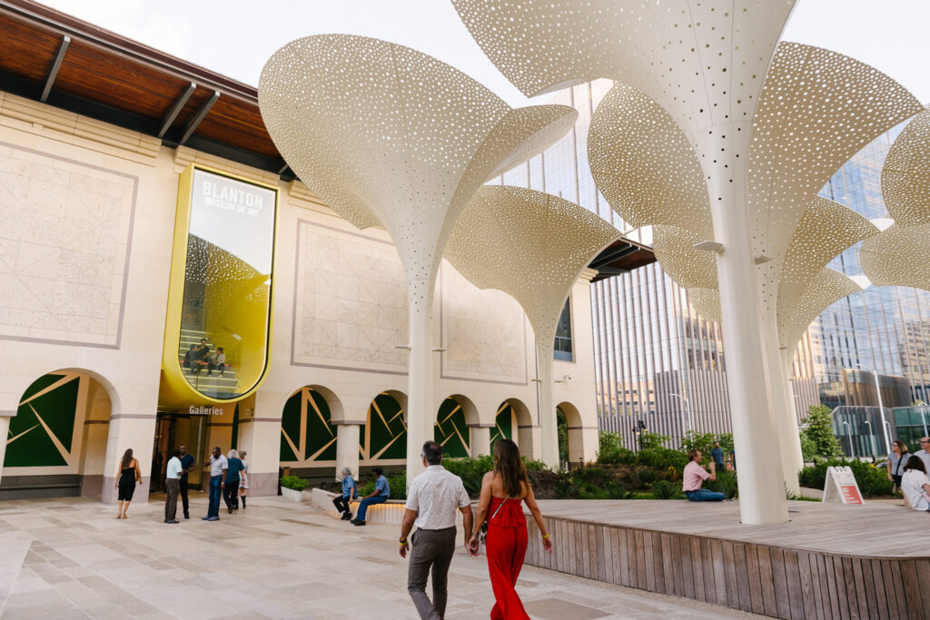 Visitors on the Blanton’s grounds