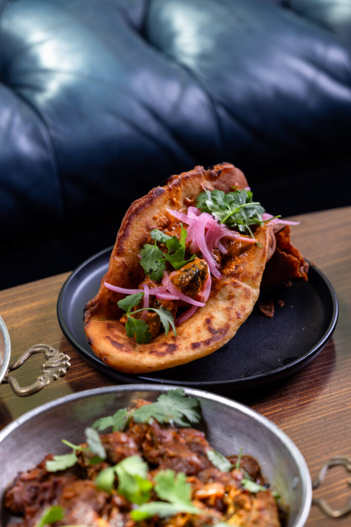 Electric Gravy's fried chicken naan wrap. (Photo courtesy of Electric Gravy)