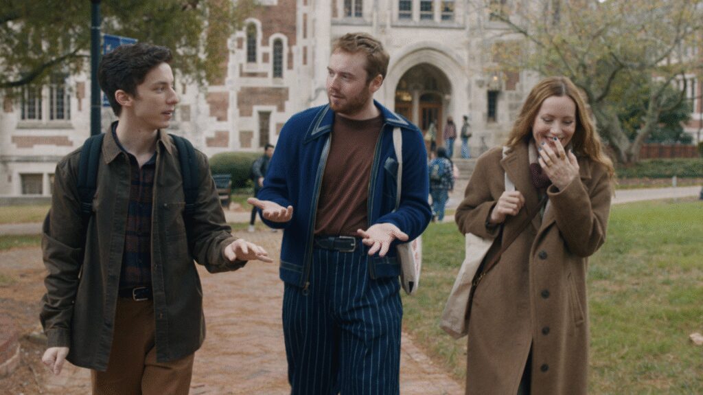 Andrew Barth Feldman, Cooper Hoffman and Leslie Mann in “Poetic License” (Photo by Jeffrey Waldron)