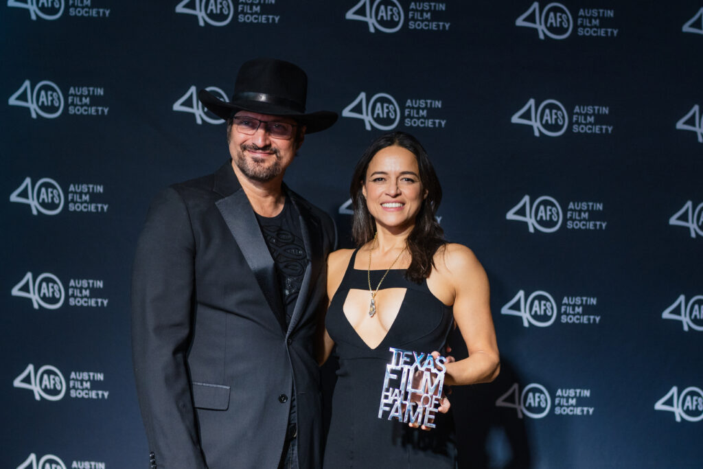 Robert Rodriguez and Michelle Rodriguez at the Texas Film Awards on March 6, 2025, in Austin, Texas. (Photo by Lauren Slusher)
