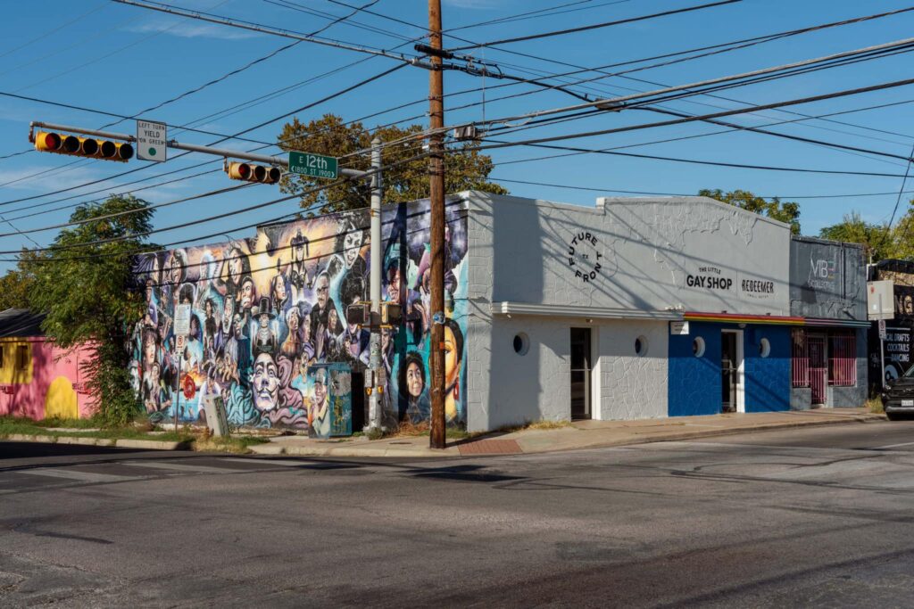 The Future Front Texas cultural space at 1900 E. 12th St. in Austin, where the nonprofit hosts public arts events, community gatherings and exhibitions.